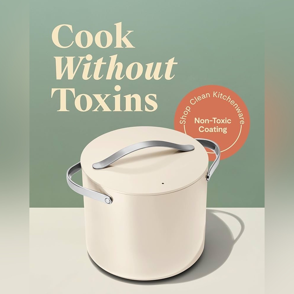 NEW $215 Caraway 12 qt Stock Pot With Lid Non-Stick Ceramic - Sage Green - Picture 12 of 12